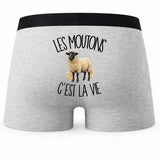 Boxer Homme Les moutons c'est la vie – Impression au dos