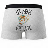 Boxer Homme Les perles c'est la vie – Impression au dos