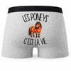 Boxer Homme Les poneys c'est la vie – Impression au dos