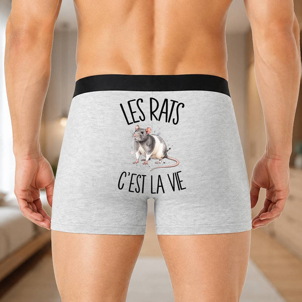 Boxer Homme Les rats c'est la vie – Impression au dos