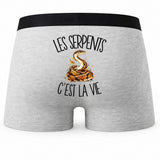 Boxer Homme Les serpents c'est la vie – Impression au dos