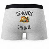 Boxer Homme Les vacances c'est la vie – Impression au dos