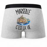 Boxer Homme Marseille c'est la vie – Impression au dos