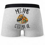 Boxer Homme Mes amis c'est ma vie – Impression au dos