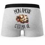 Boxer Homme Mon amour c'est ma vie – Impression au dos