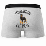 Boxer Homme Mon Beauceron c'est ma vie – Impression au dos