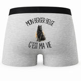 Boxer Homme Mon Berger Belge c'est ma vie – Impression au dos