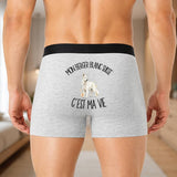 Boxer Homme Mon Berger Blanc Suisse c'est ma vie – Impression au dos