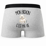 Boxer Homme Mon Bichon c'est ma vie – Impression au dos