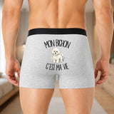Boxer Homme Mon Bichon c'est ma vie – Impression au dos