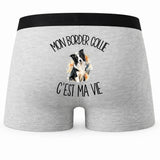 Boxer Homme Mon Border Collie c'est ma vie – Impression au dos