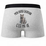 Boxer Homme Mon British Shorthair c'est ma vie – Impression au dos