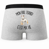 Boxer Homme Mon Bull Terrier c'est ma vie – Impression au dos
