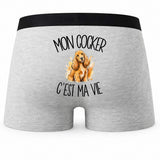 Boxer Homme Mon Cocker c'est ma vie – Impression au dos
