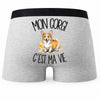 Boxer Homme Mon Corgi c'est ma vie – Impression au dos