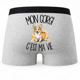 Boxer Homme Mon Corgi c'est ma vie – Impression au dos