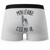 Boxer Homme Mon Lévrier c'est ma vie – Impression au dos