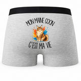 Boxer Homme Mon Maine Coon c'est ma vie – Impression au dos