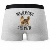 Boxer Homme Mon Norvégien c'est ma vie – Impression au dos