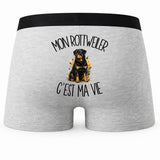 Boxer Homme Mon Rottweiler c'est ma vie – Impression au dos