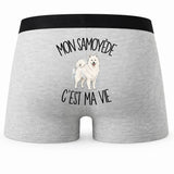 Boxer Homme Mon Samoyède c'est ma vie – Impression au dos