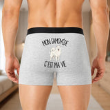 Boxer Homme Mon Samoyède c'est ma vie – Impression au dos