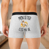 Boxer Homme Mon Setter c'est ma vie – Impression au dos