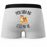 Boxer Homme Mon Shiba Inu c'est ma vie – Impression au dos