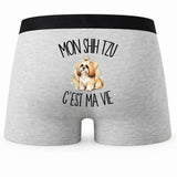 Boxer Homme Mon Shih Tzu c'est ma vie – Impression au dos