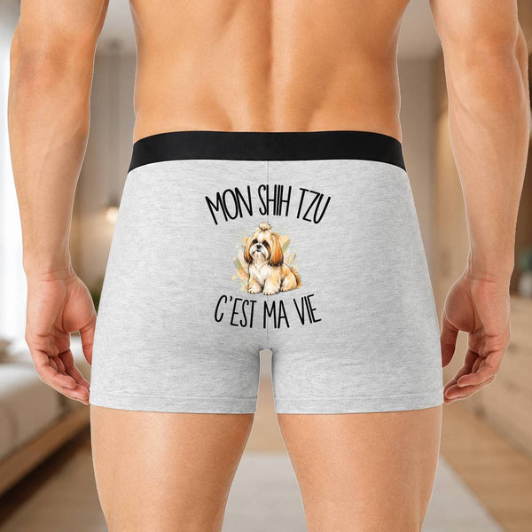 Boxer Homme Mon Shih Tzu c'est ma vie – Impression au dos