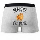 Boxer Homme Mon Spitz c'est ma vie – Impression au dos