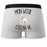 Boxer Homme Mon Westie c'est ma vie – Impression au dos