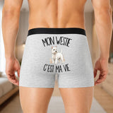 Boxer Homme Mon Westie c'est ma vie – Impression au dos