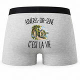 Boxer Homme Asnières-sur-Seine c’est la vie – Impression au dos