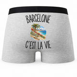 Boxer Homme Barcelone c’est la vie – Impression au dos