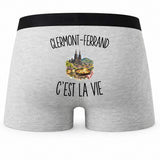 Boxer Homme Clermont-Ferrand c’est la vie – Impression au dos