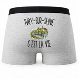 Boxer Homme Ivry-sur-Seine c’est la vie – Impression au dos