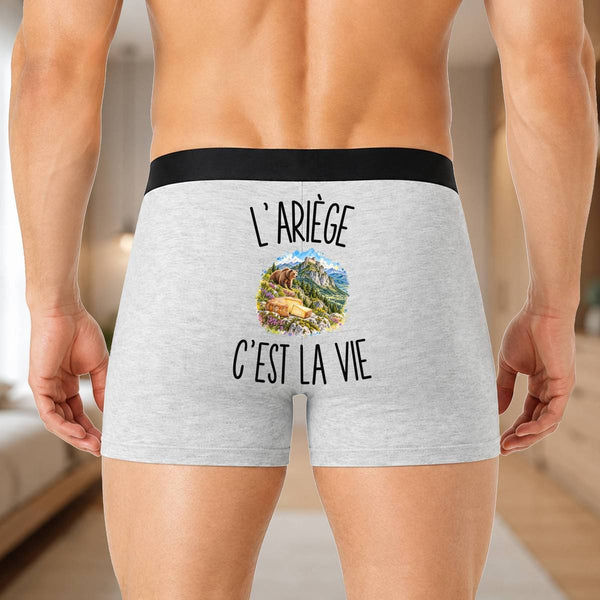 Boxer Homme L’Ariège c’est la vie – Impression au dos
