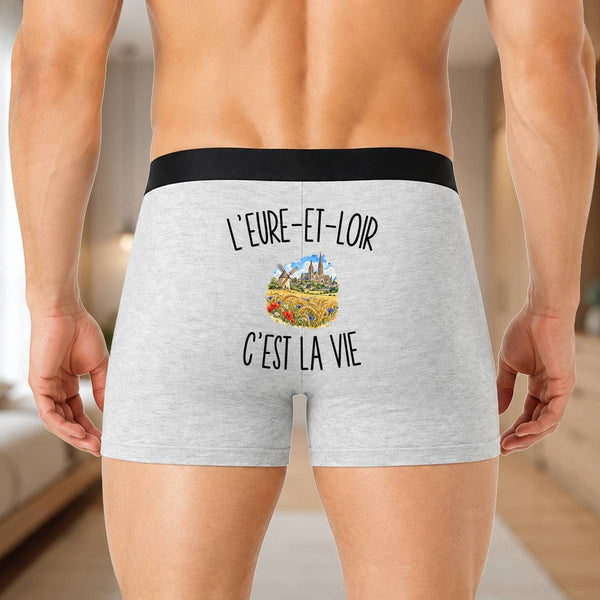 Boxer Homme L’Eure-et-Loir c’est la vie – Impression au dos