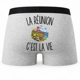 Boxer Homme La Réunion c’est la vie – Impression au dos