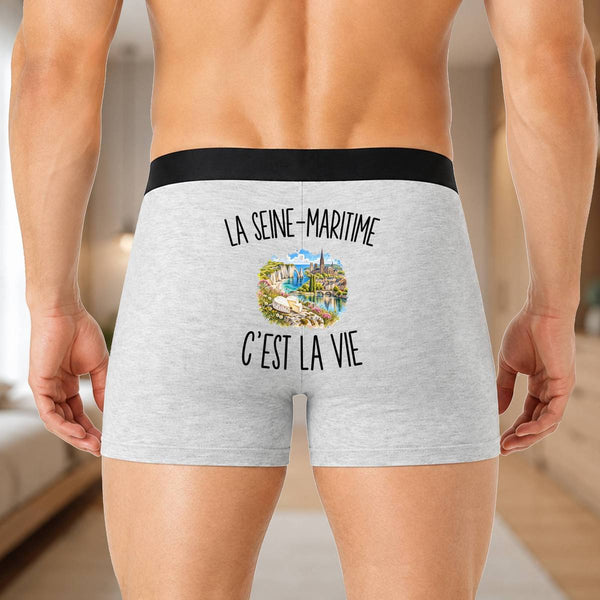 Boxer Homme La Seine-Maritime c’est la vie – Impression au dos