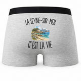 Boxer Homme La Seyne-sur-Mer c’est la vie – Impression au dos