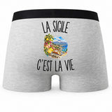 Boxer Homme La Sicile c’est la vie – Impression au dos