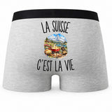 Boxer Homme La Suisse c’est la vie – Impression au dos