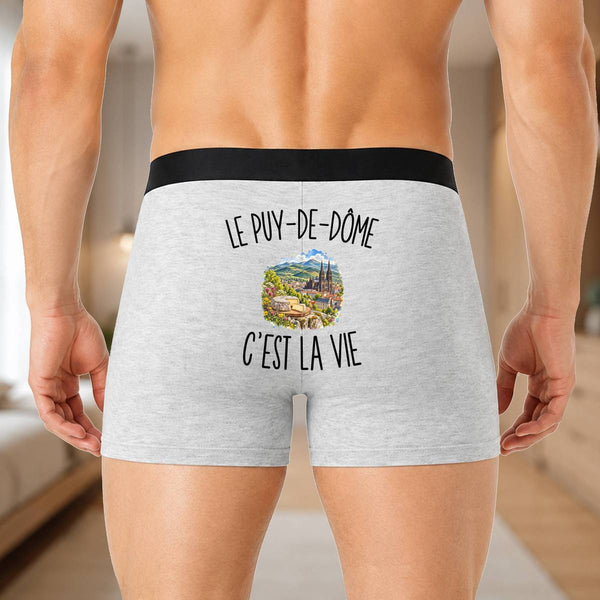 Boxer Homme Le Puy-de-Dôme c’est la vie – Impression au dos