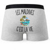 Boxer Homme Les Maldives c’est la vie – Impression au dos