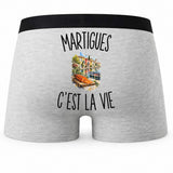 Boxer Homme Martigues c’est la vie – Impression au dos