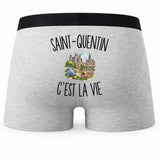Boxer Homme Saint-Quentin c’est la vie – Impression au dos