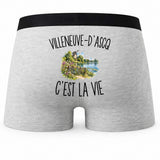 Boxer Homme Villeneuve-d’Ascq c’est la vie – Impression au dos