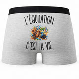 Boxer Homme L’Équitation c’est la vie – Impression au dos
